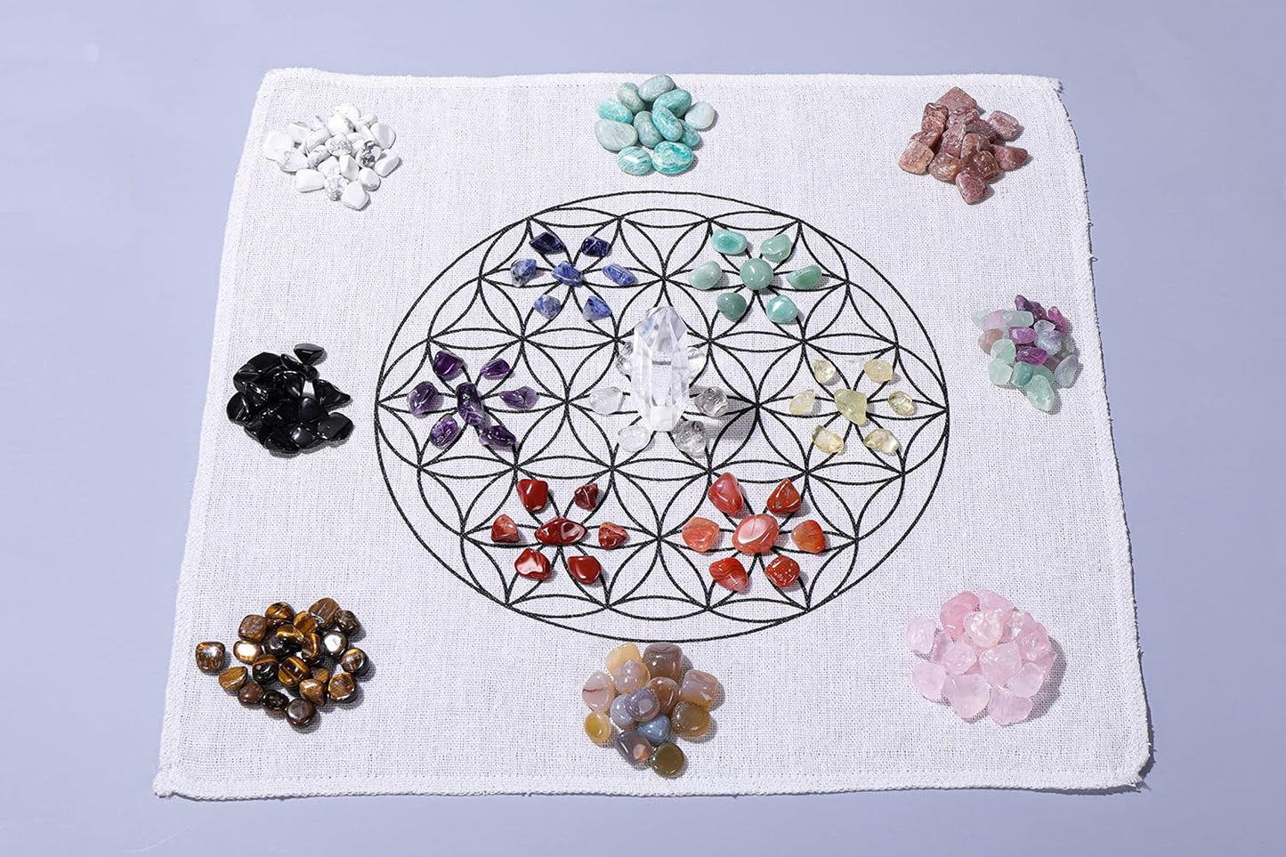 15 Assorted Tumbled Stones and Crystals Bulk, Irregular Rocks Natural Polished Gemstones and Crystals Quartz for Wicca Reiki Chakra Healing Meditation Home Indoor Decorations Christmas Day Gift