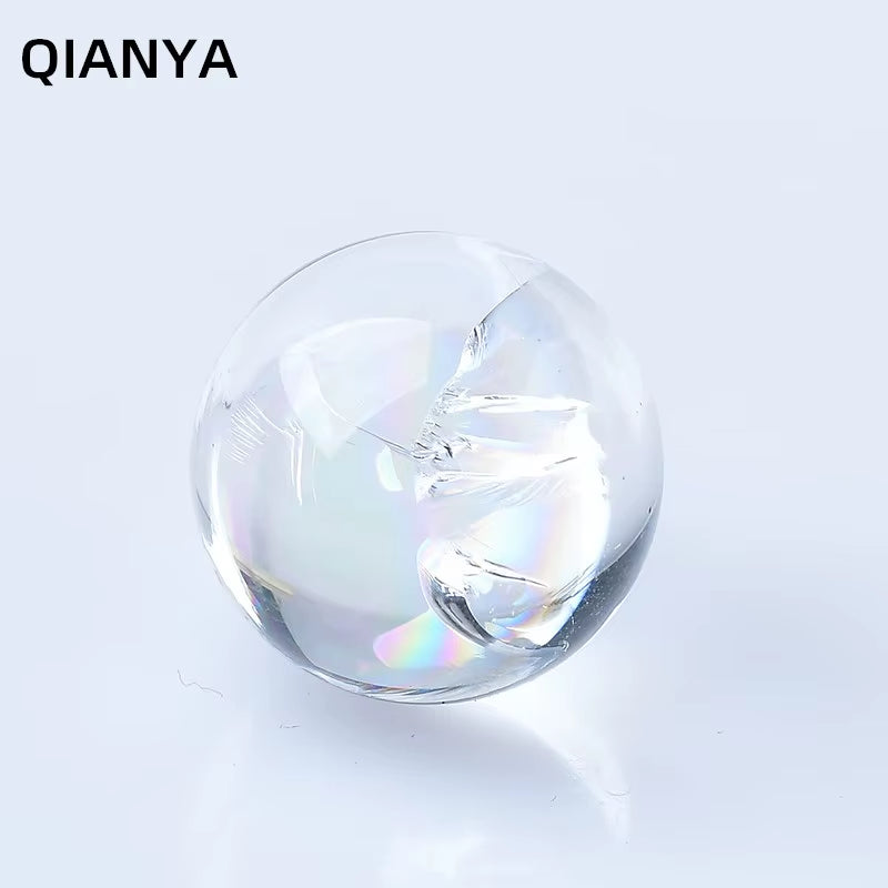 Natural Rainbow Clear Crystal Ball Quartz Gemstones Jewelry Crystal Divination Orb Healing Reiki Home Decor DIY Crafts Gift