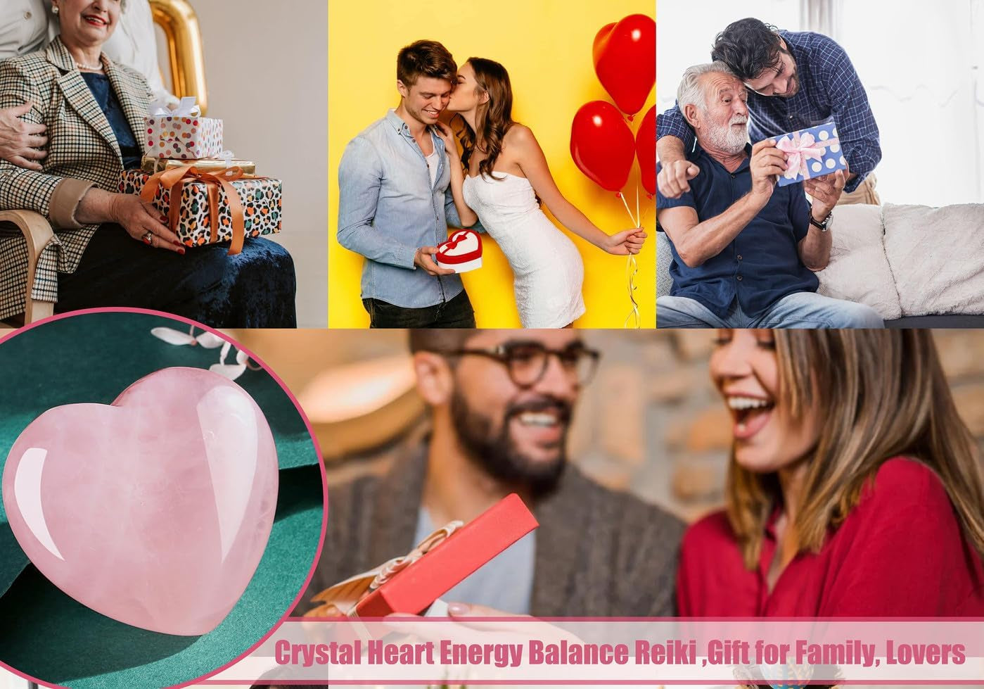 60Mm Rose Quartz Crystals Heart Large Healing Crystals Heart Love Shaped Stone Pink Crystal Gifts 1PC