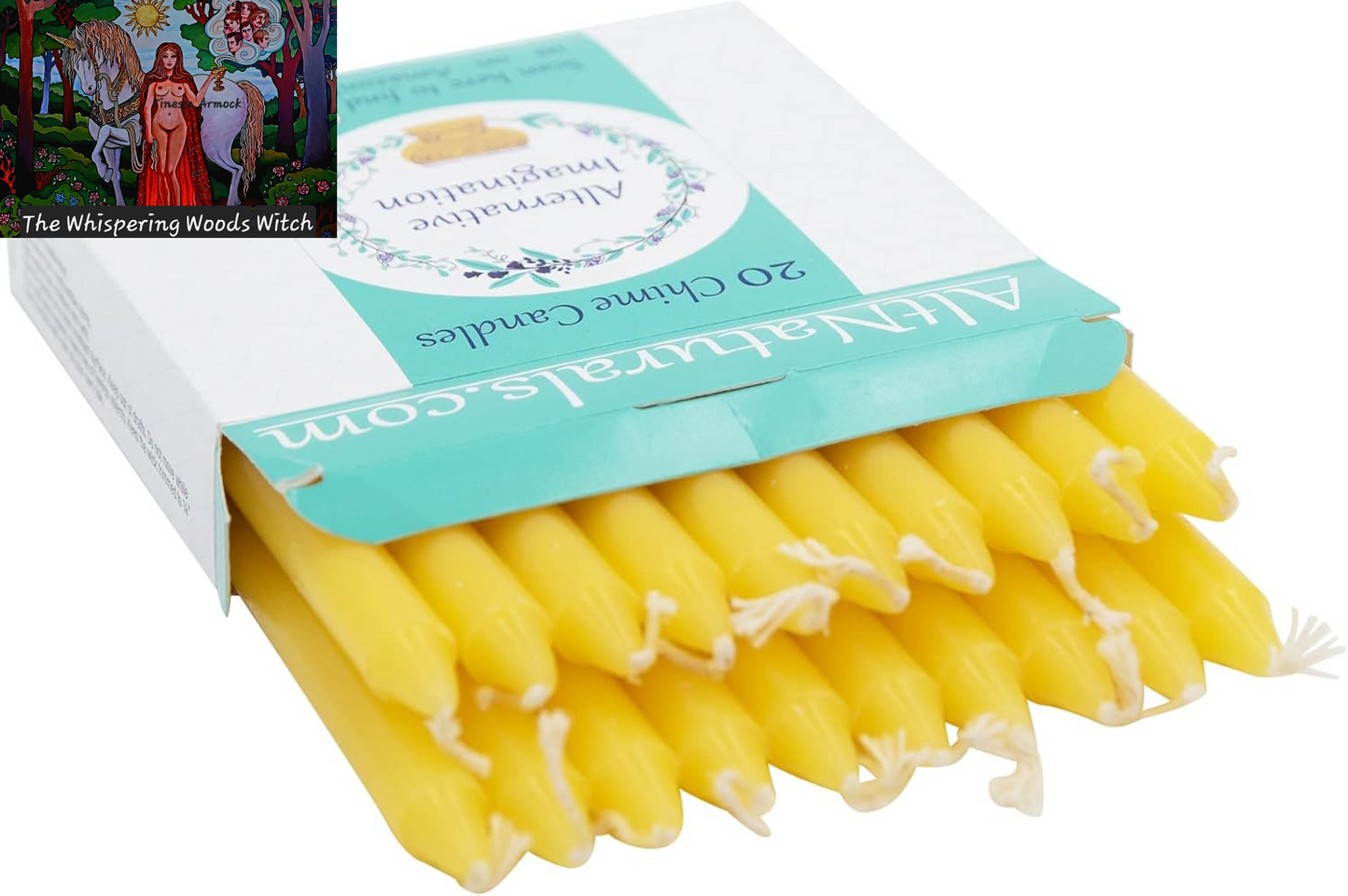 Set of 20 Yellow, Unscented, 4 Inch Tall Chime Candles (Altar, Spell)