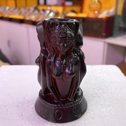 Roman Three Goddess Witch Sun Moon Star Resin Statue Crystal Ball Base Sphere Display Stand Home Decor