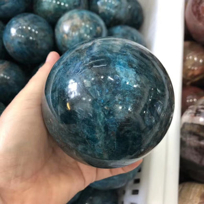 Natural Blue Apatite Ball Sphere Quartz Crystal Mineral Healing for Home Decoration Gift