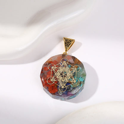 Retro Reiki Healing Energy Crystal Pendant Natural Stone for Yoga Meditation Spiritual 7 Chakra Jewelry Necklace Amulet