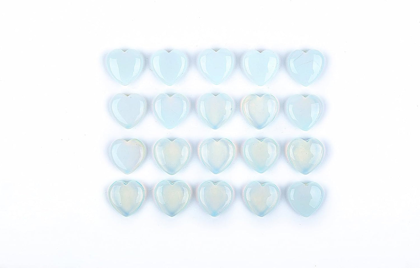 20 Pcs 30Mm Opalite Crystal Tumbled Stone Gemstone Heart Pocket Stone,Healing Plam Crystal,Home Decoration,Chakra Hearling