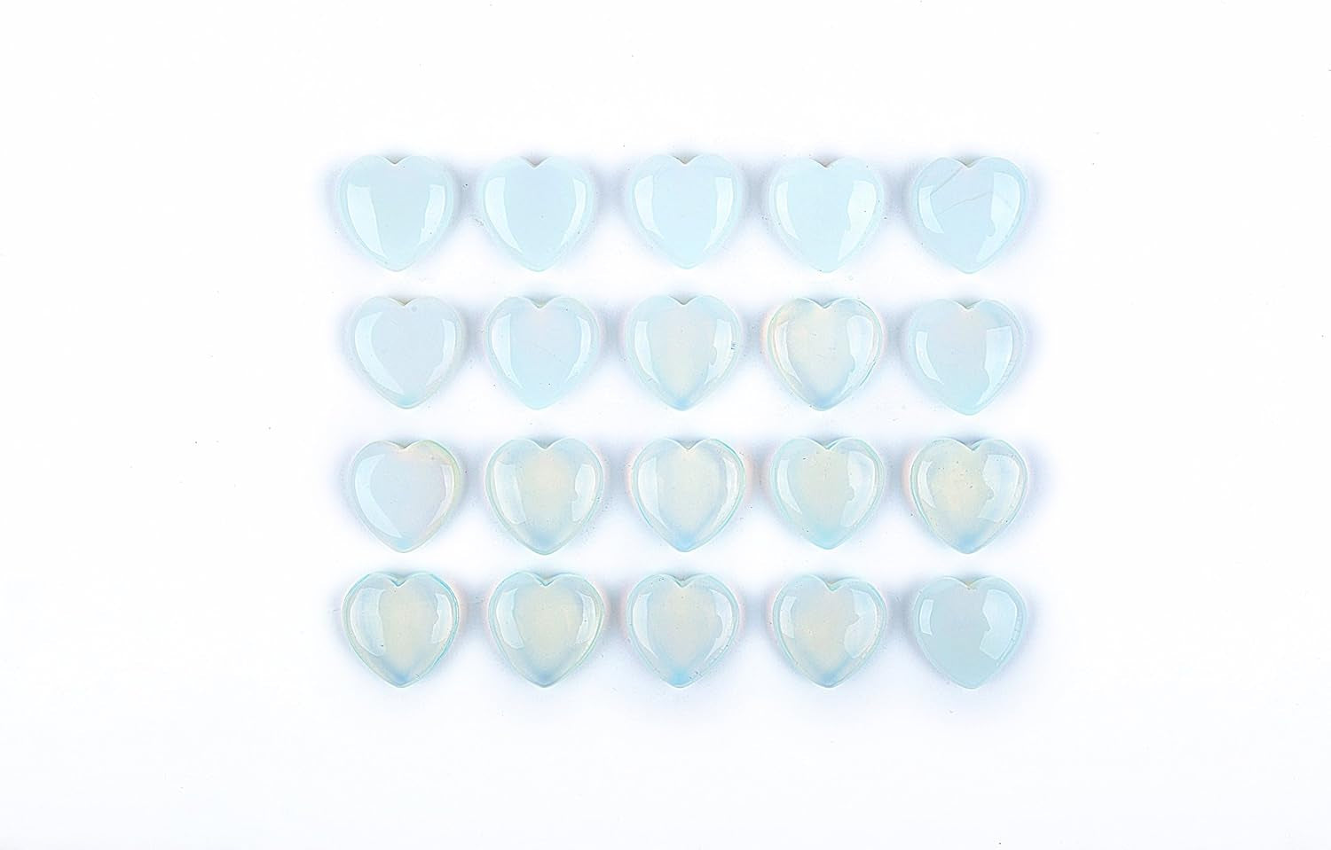20 Pcs 30Mm Opalite Crystal Tumbled Stone Gemstone Heart Pocket Stone,Healing Plam Crystal,Home Decoration,Chakra Hearling