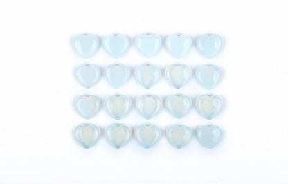 20 Pcs 30Mm Opalite Crystal Tumbled Stone Gemstone Heart Pocket Stone,Healing Plam Crystal,Home Decoration,Chakra Hearling