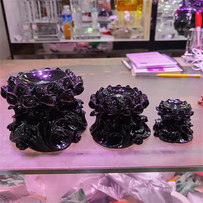 Lotus Resin Crystal Ball Base Ornaments Crafts Magic Sphere Holder Beautifully Collectables Office Home Decorations