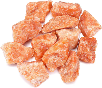 Bulk Sunstone Healing Crystals Rough Stones - Large 1" Natural Raw Stones Crystal for Reiki Healing, Wicca, Witchcraft, Tumbling, Cabbing, Fountain Rocks, Decoration, Polishing 0.5Lb