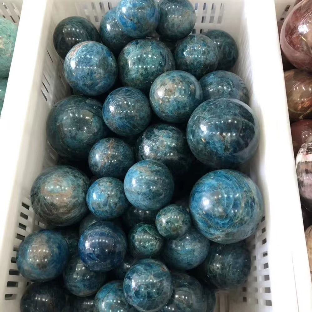 Natural Blue Apatite Ball Sphere Quartz Crystal Mineral Healing for Home Decoration Gift