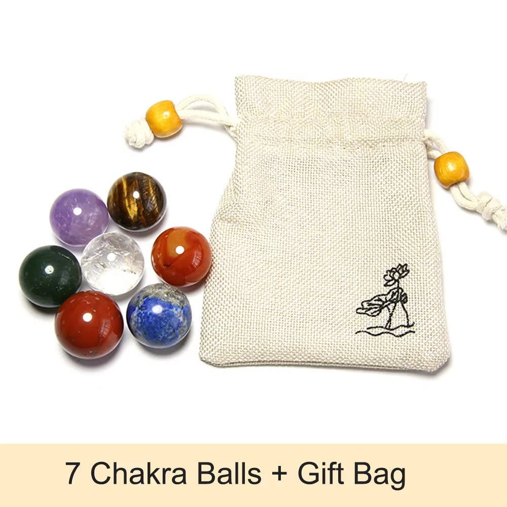 7 Chakra Balancing Healing Energy Kit Crystal Polished Stone Amethyst Clusters Gypsum Stick Citrines Holy Wood Gift Set with Bag