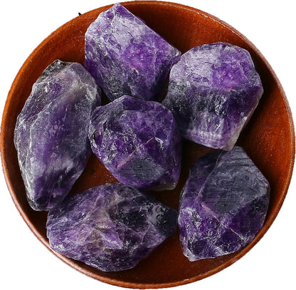 2" Amethyst Crystal Rocks Natural Crystals and Healing Stones Large Crystals Rocks for Tumbling Raw Stones Witchcraft Wire Wrapping Fountain Rocks Cabbing Room Decor 4Pcs