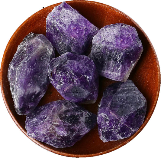 2" Amethyst Crystal Rocks Natural Crystals and Healing Stones Large Crystals Rocks for Tumbling Raw Stones Witchcraft Wire Wrapping Fountain Rocks Cabbing Room Decor 4Pcs