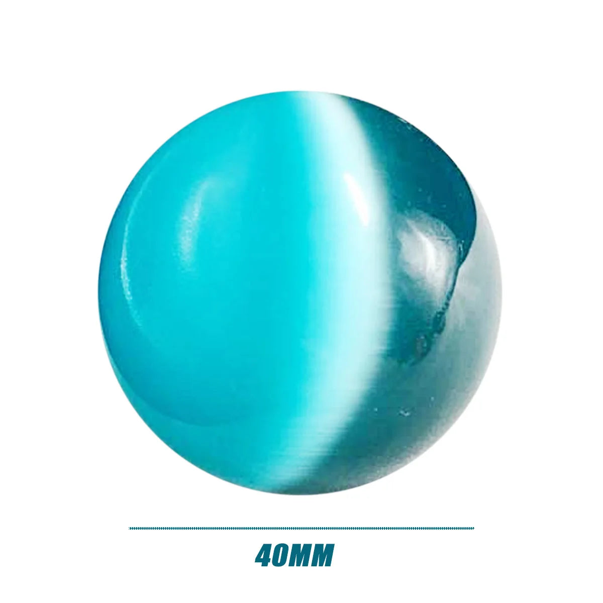 40Mm Blue Cat'S-Eye Opal Natural Quartz Crystal Healing Stone Ball Sphere Decor