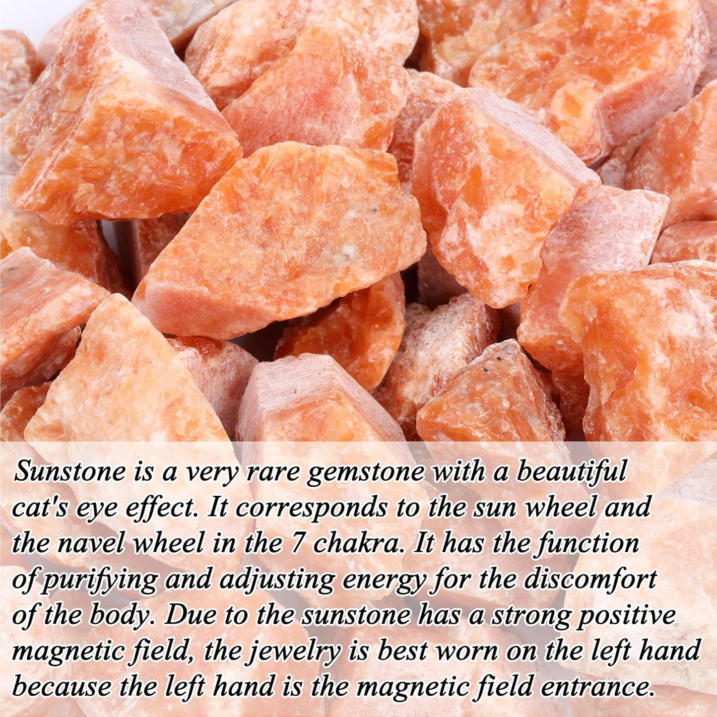 Bulk Sunstone Healing Crystals Rough Stones - Large 1" Natural Raw Stones Crystal for Reiki Healing, Wicca, Witchcraft, Tumbling, Cabbing, Fountain Rocks, Decoration, Polishing 0.5Lb