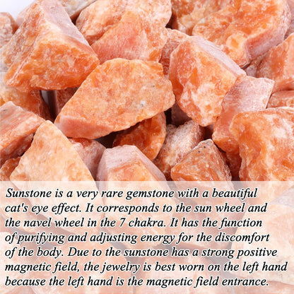 Bulk Sunstone Healing Crystals Rough Stones - Large 1" Natural Raw Stones Crystal for Reiki Healing, Wicca, Witchcraft, Tumbling, Cabbing, Fountain Rocks, Decoration, Polishing 0.5Lb