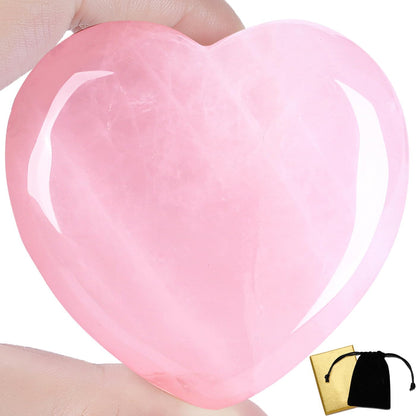 60Mm Rose Quartz Crystals Heart Large Healing Crystals Heart Love Shaped Stone Pink Crystal Gifts 1PC