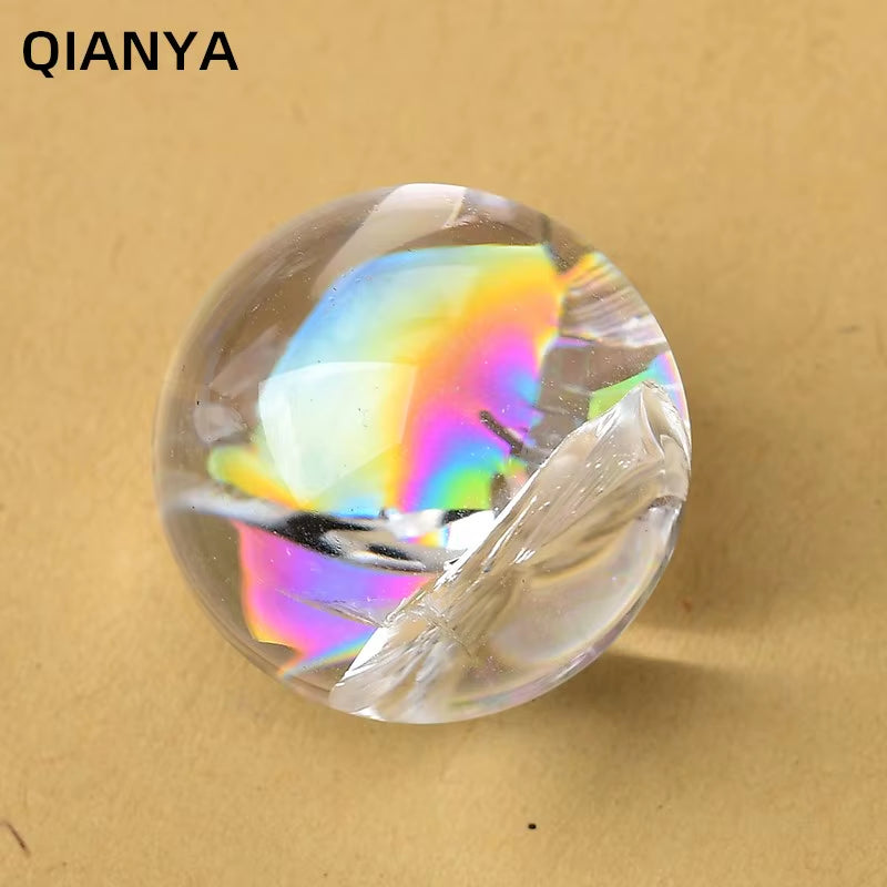 Natural Rainbow Clear Crystal Ball Quartz Gemstones Jewelry Crystal Divination Orb Healing Reiki Home Decor DIY Crafts Gift