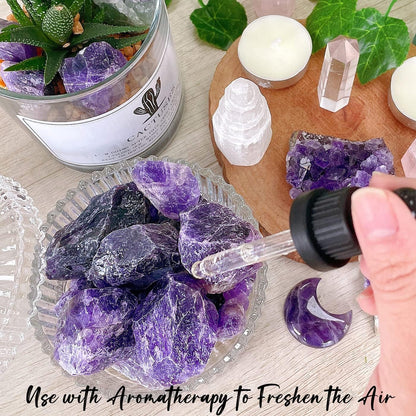 2" Amethyst Crystal Rocks Natural Crystals and Healing Stones Large Crystals Rocks for Tumbling Raw Stones Witchcraft Wire Wrapping Fountain Rocks Cabbing Room Decor 4Pcs