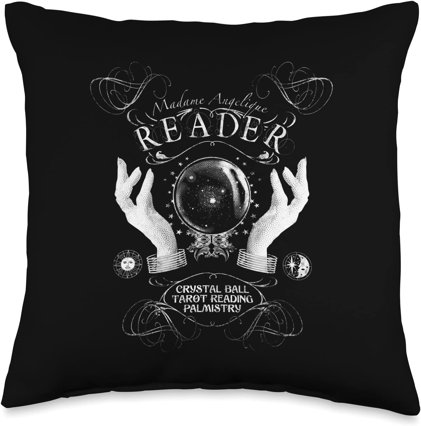Fortune Teller Tarot Reading Moon Phase Throw Pillow