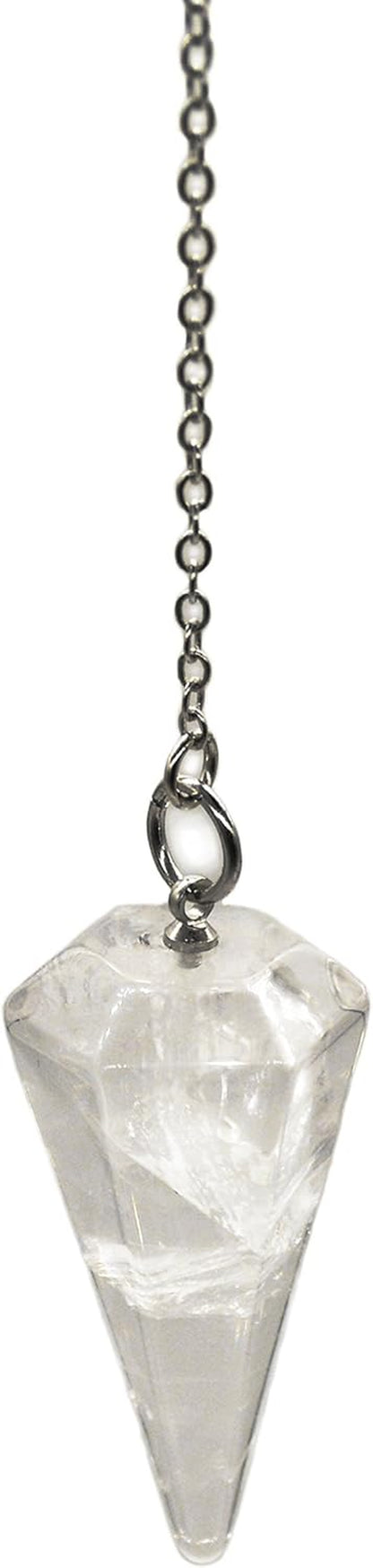 Pendulum Crystal for Dowsing, Divination and Healing - Crystal Pendulum with Chain, Perfect for Energy Balancing and Chakra Healing