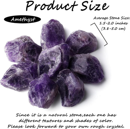 2" Amethyst Crystal Rocks Natural Crystals and Healing Stones Large Crystals Rocks for Tumbling Raw Stones Witchcraft Wire Wrapping Fountain Rocks Cabbing Room Decor 4Pcs