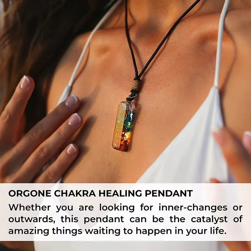 Retro Reiki Healing Energy Crystal Pendant Natural Stone for Yoga Meditation Spiritual 7 Chakra Jewelry Necklace Amulet