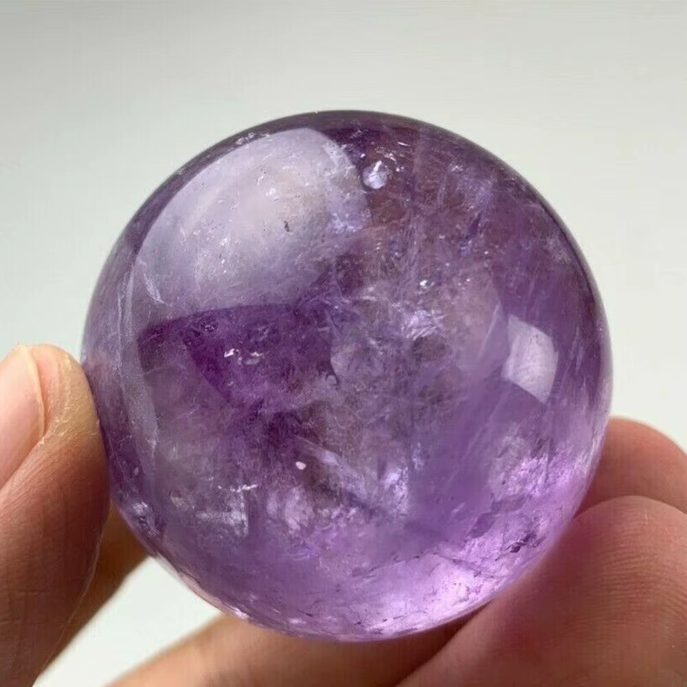 Natural Guardian Amethyst Ball Raw Gemstone Polished Craft Gifts Purple Quartz Crystal Stone Sphere Healing Home Decoration