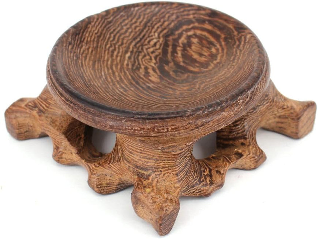 Crystal Ball 3 Inch (80Mm) with Exquisite Root Carving Wood Stand (Clear)