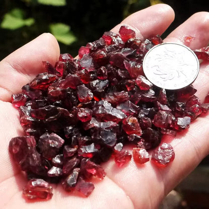 100G Natural Red Garnet Tumbled Quartz Crystal Gravel Healing Energy Rough Mineral Specimen Collectables Garden Home Decor