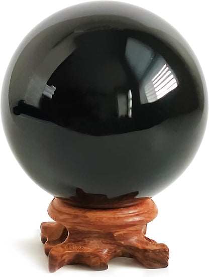 Black Obsidian Crystal Balls for Fengshui, Meditation, Crystal Healing, Divination, Home Decoration, Black Magic Crystal Sphere