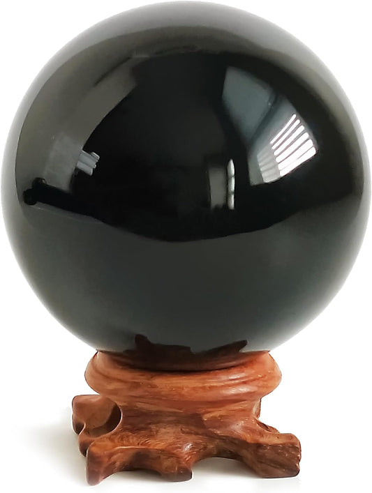 Black Obsidian Crystal Balls for Fengshui, Meditation, Crystal Healing, Divination, Home Decoration, Black Magic Crystal Sphere