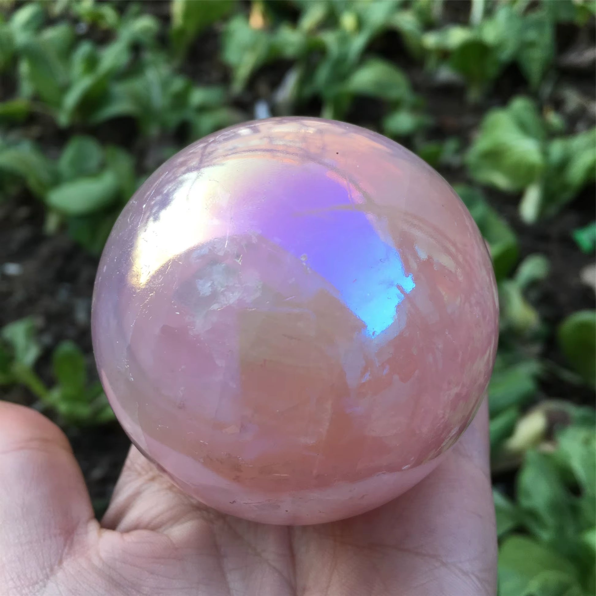Angel Aura Rose Quartz Crystals Ball Natural Stones and Minerals Gemstone Sphere Home Decoration Feng Shui Crafts