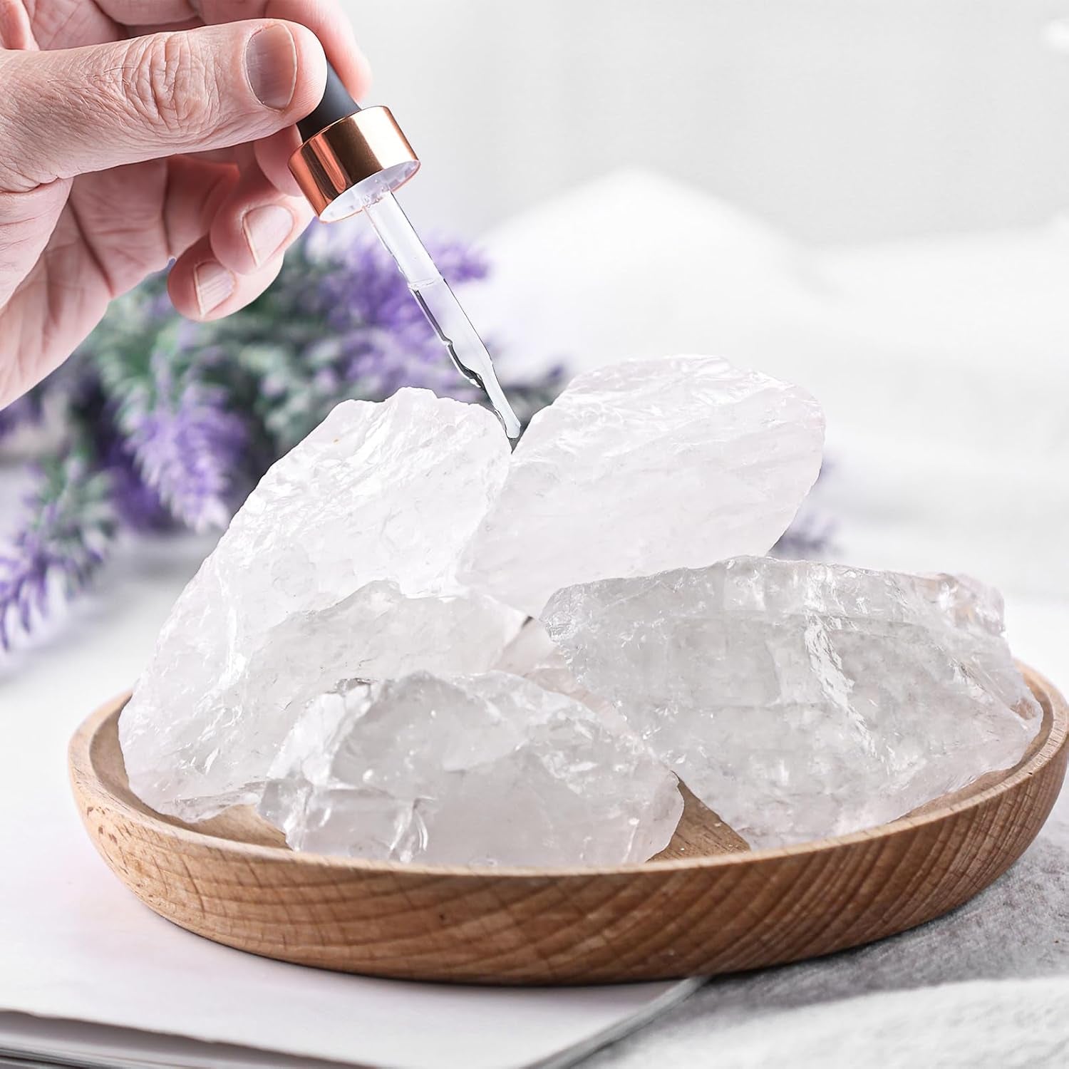 6PCS Clear Quartz with Jar, Natural Rough Stones Crystal Large Raw Crystals Bulk Healing Gemstones for Reiki Healing Tumbling Fountain Rocks