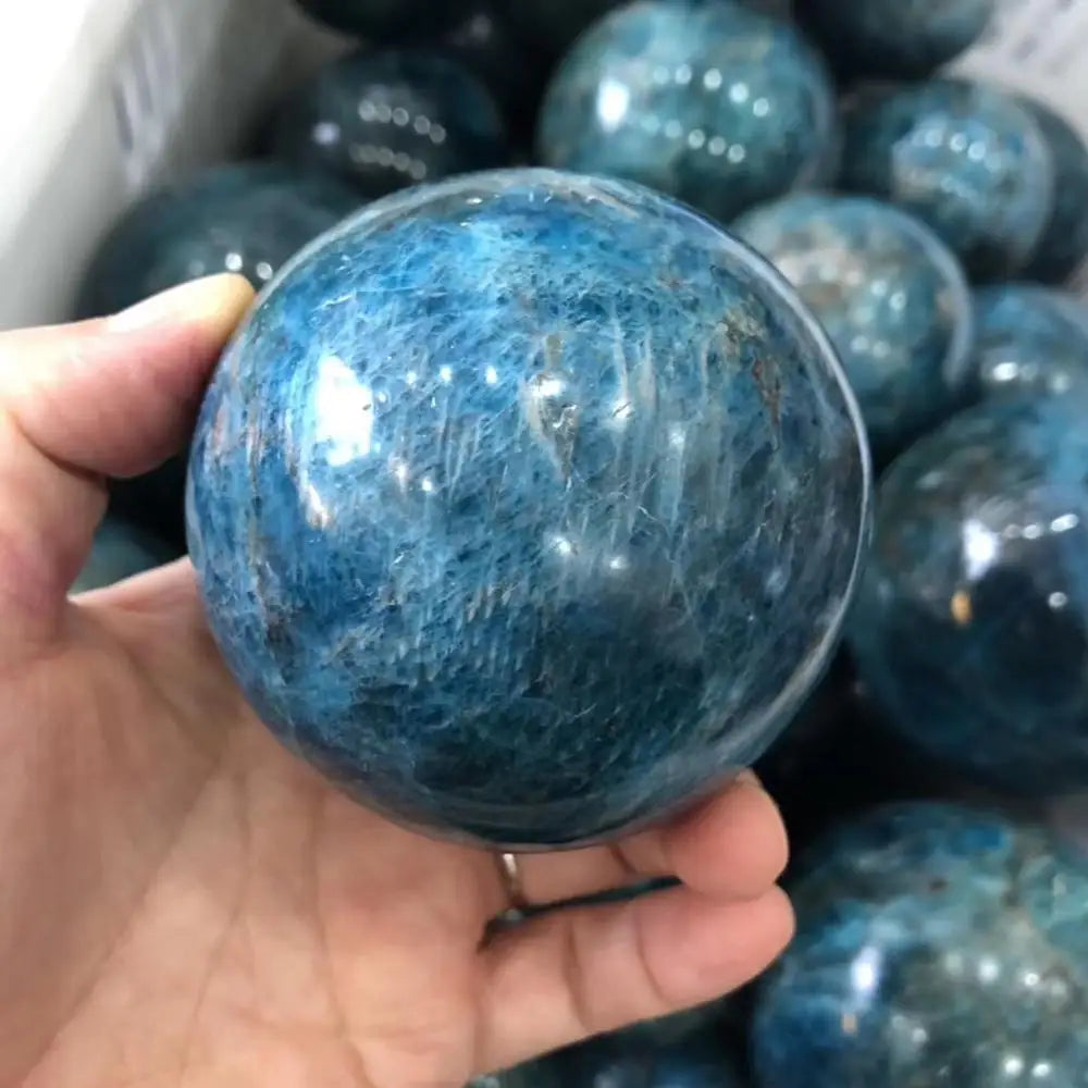 Natural Blue Apatite Ball Sphere Quartz Crystal Mineral Healing for Home Decoration Gift
