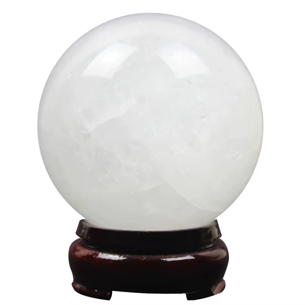 Natural Iceland Spar Sphere White Crystal Ball Polished Crystals Calcite Mineral Degaussing Collectible Home Ornaments 40-50Mm