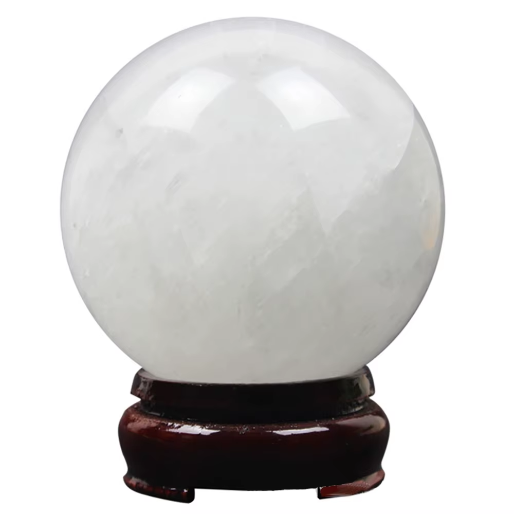 Natural Iceland Spar Sphere White Crystal Ball Polished Crystals Calcite Mineral Degaussing Collectible Home Ornaments 40-50Mm