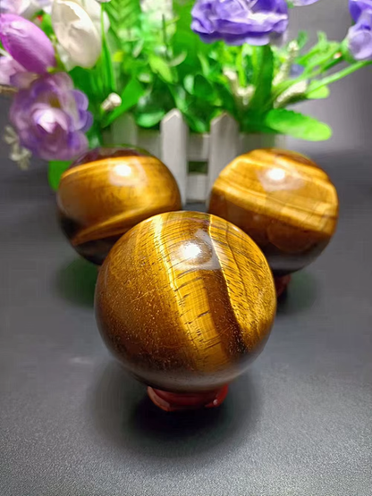 Natural Quartz Crystal Ball, Reiki, Energy, Exquisite, Tiger Eye, Home Decor, Chakra Fashion, Treatment Gift, 60Mm