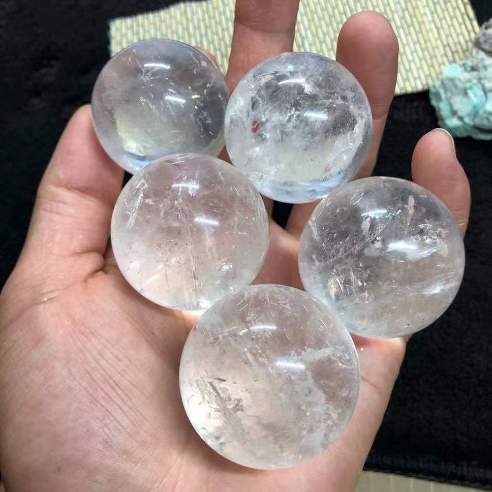 Natural White Clear Quartz Crystal Ball Polished Healing Sphere Collection Specimen Fengshui Home Decor