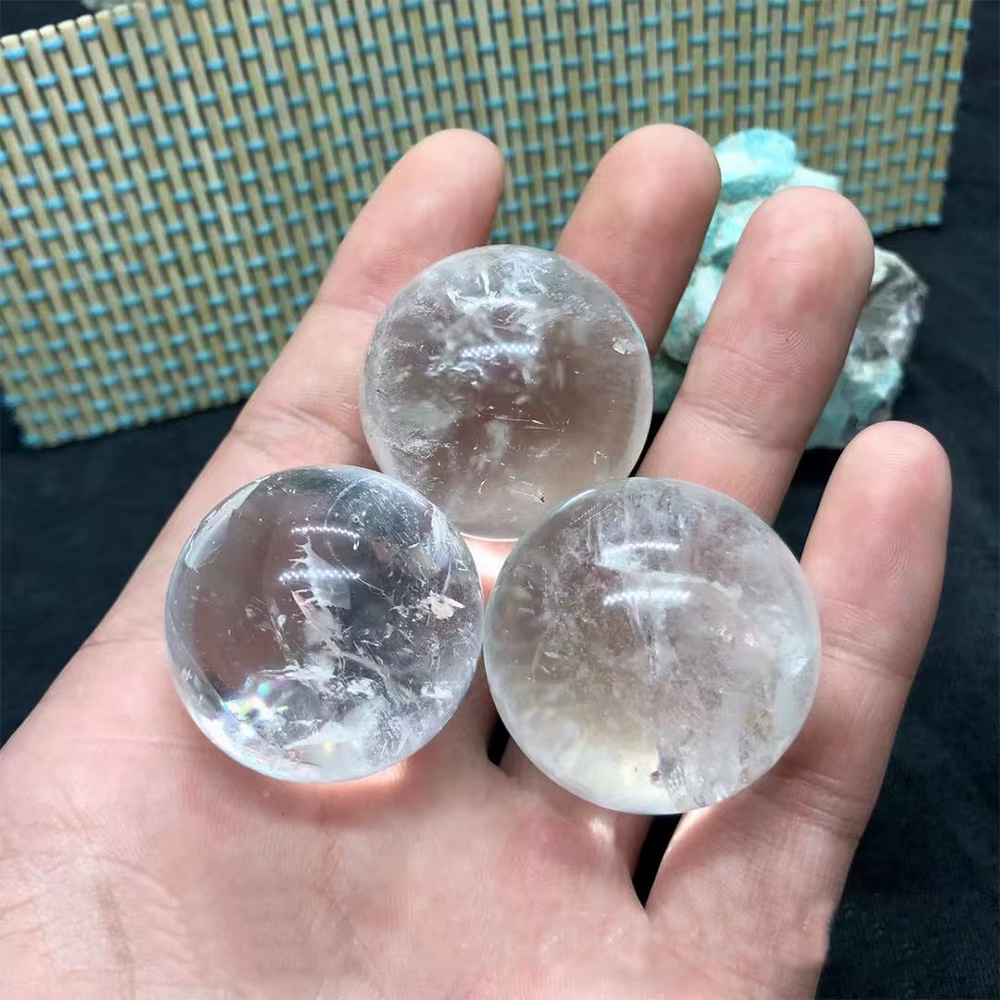 Natural White Clear Quartz Crystal Ball Polished Healing Sphere Collection Specimen Fengshui Home Decor