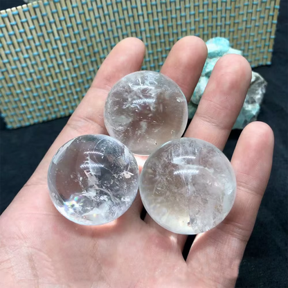 Natural White Clear Quartz Crystal Ball Polished Healing Sphere Collection Specimen Fengshui Home Decor