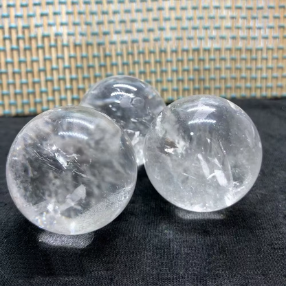 Natural White Clear Quartz Crystal Ball Polished Healing Sphere Collection Specimen Fengshui Home Decor