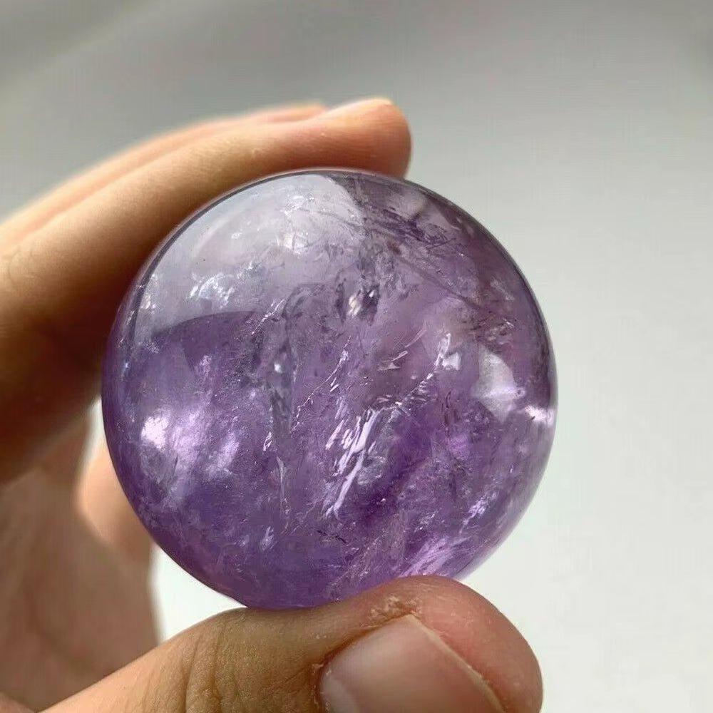 Natural Guardian Amethyst Ball Raw Gemstone Polished Craft Gifts Purple Quartz Crystal Stone Sphere Healing Home Decoration