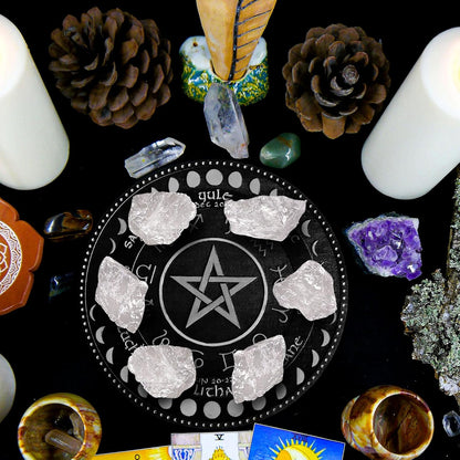 6PCS Clear Quartz with Jar, Natural Rough Stones Crystal Large Raw Crystals Bulk Healing Gemstones for Reiki Healing Tumbling Fountain Rocks