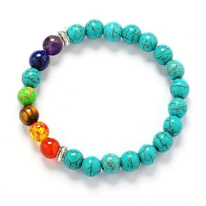 Unisex, Adult Chakra Pendant Necklace and Turquoise Energy Stone Bracelet