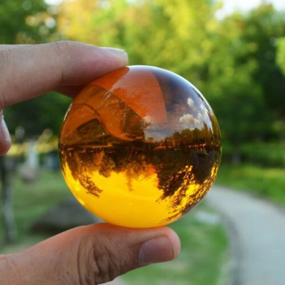 Amber Asian Rare Natural Quartz Magic Crystal Healing Ball Sphere 40/50/60Mm