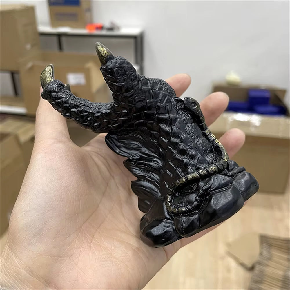 4Inch Dragon Claw Sphere Holder Relief Skull Snake Crystal Magic Ball Display Stand Resin Crafts Ornament Collectable Decorative