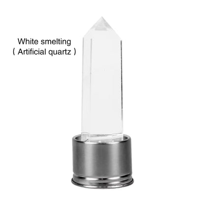 Natural Quartz Gemstone Crystal Hexagonal Pointed Column+Bottom Mesh Water Bottle Energy Crystal ( Not Include Bottle )