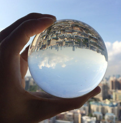 Crystal Ball 3 Inch (80Mm) with Exquisite Root Carving Wood Stand (Clear)