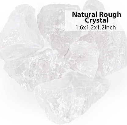 6PCS Clear Quartz with Jar, Natural Rough Stones Crystal Large Raw Crystals Bulk Healing Gemstones for Reiki Healing Tumbling Fountain Rocks