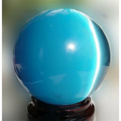40Mm Blue Cat'S-Eye Opal Natural Quartz Crystal Healing Stone Ball Sphere Decor